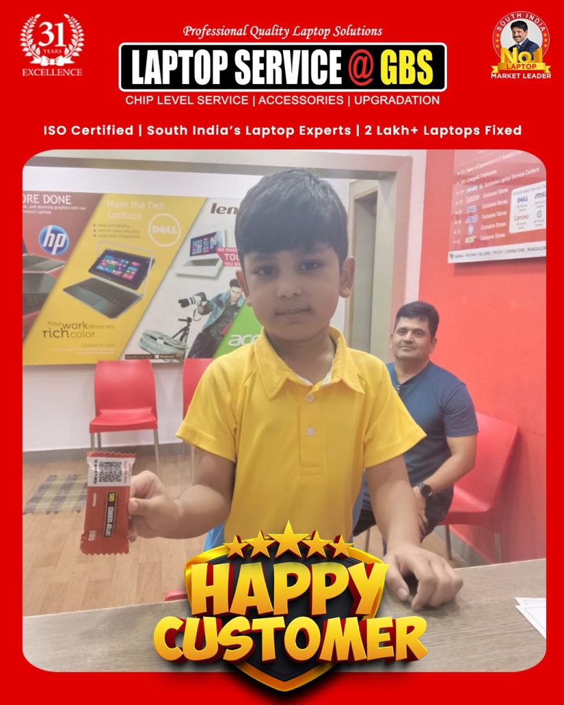 Customer testimonials for laptop service at GBS Systems Chennai