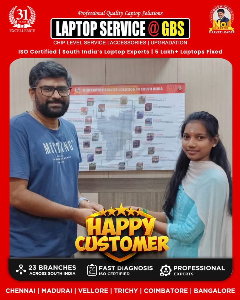 Customer experience for laptop service in Chennai